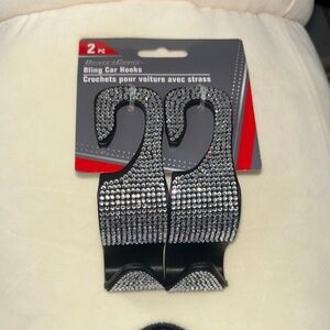 Set of 2 Bling Car Hooks - Silver new